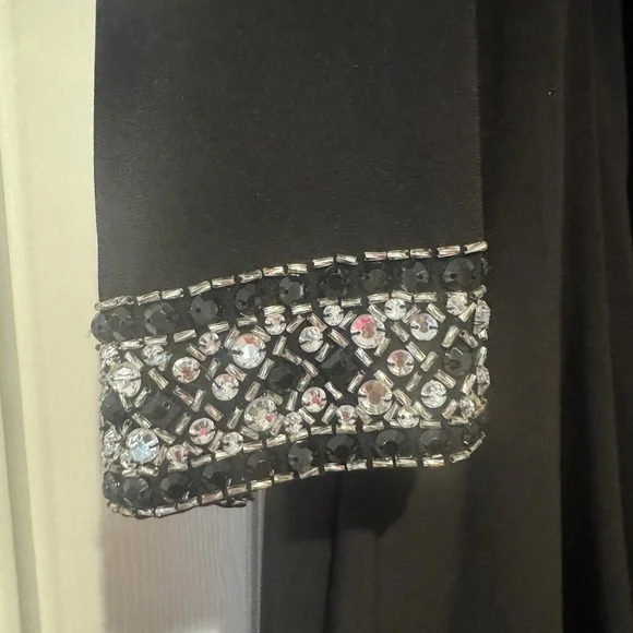 Alex Evenings Black Dress with Embellished Cuffs - Picture 2 of 4